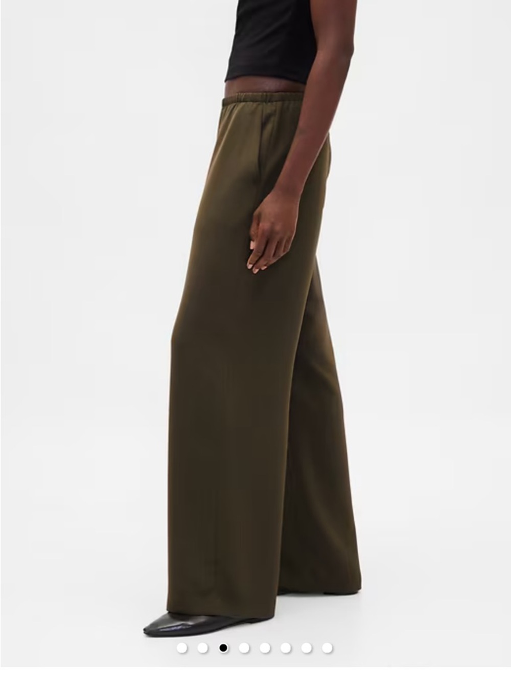 GAP The Easy Pants Wide Leg Pull On Pants NWT Size XS Beige Black Moss Green - Picture 7 of 7